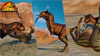 CARNOTAURUS Hunting Animation vs All Herbivore Dinosaurs  Jurassic World Evolution 2 [upl. by Milka]