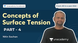 Concepts of Surface Tension  Part 4  Crack JEE in a year 2022  Nitin Sachan  Accelerate [upl. by Nileak187]