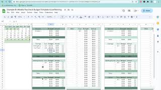 BiWeekly Paycheck Budget Tour Google Sheets Bi Weekly Budget Tutorial Paycheck to Paycheck [upl. by Parris]