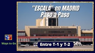 ESCALA o CONEXIÓN de VUELOS en MADRID Entre terminales T1 y T2 PASO A PASO [upl. by Lesko689]