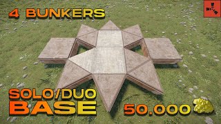 THE BEST STARTER BASE IN RUST 2023 4 BUNKERS [upl. by Jeconiah]