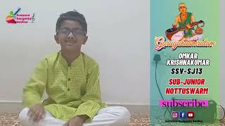 Omkar Krishnakumar SubJunior quot MUCHUKUNDA VARADA TYAGARAJA quot IN quotGURUGUHAMRUTAM quot competition [upl. by Nirrat]