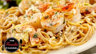 Easy Shrimp Scampi  How To Make Shrimp Scampi  Shrimp Scampi Pasta  Italian  The Foodie Channel [upl. by Nyltac]