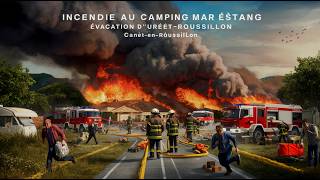 Incendie au Camping Mar Estang  Évacuation dUrgence à CanetenRoussillon [upl. by Vedette109]