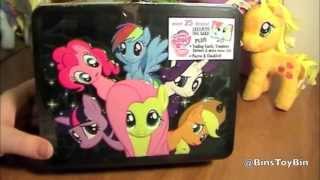 My Little Pony CANTERLOT  FLUTTERSHY Trading Cards Lunchbox Tin Opening amp Review by Bins Toy Bin [upl. by Ahsieyt]