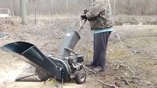 using a 8hp craftsman wood chipper [upl. by Erreid]