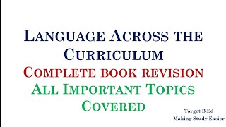 Language across the curriculum complete book revision [upl. by Wilona64]