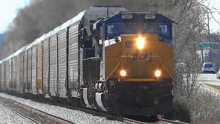 EMD ST70AH Leading CSX Autorack Train [upl. by Adna921]