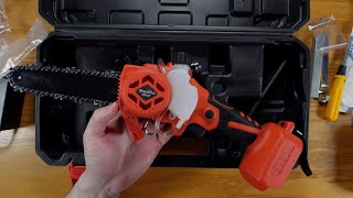 Mini motosega JVISION 2022  mini pruning chainsaw  da potatura a batterie  unboxing e test [upl. by Wolliw]