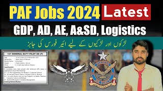 Pakistan Air Force New Jobs 2024  GDPADAEAampSDLogistics [upl. by Aikemet]