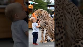 Baby And Cheetah 🐆 Baby Cheetah BabyBoy [upl. by Trbor]