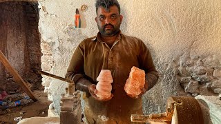 Most Amazing Process of Making Lamp From Salt Rock  How Lamp are Made From Himalayan Salt [upl. by Venetis]