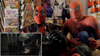 BATMAN VS WOLVERINE  REACTION SPANDEX  WITH SPIDERMAN AND DEADPOOL [upl. by Charo]