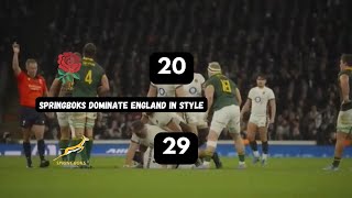 Grant Williams Shines as Springboks Beat England 2920 [upl. by Notsehc590]