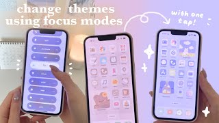 how to switch iPhone themes using focus modes  iOS 16 homescreen tutorial [upl. by Monagan]