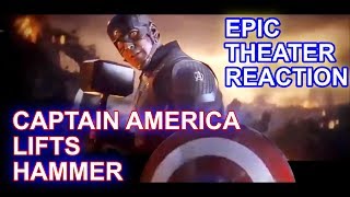 BEST SCENE Captain America Lifts Thors Hammer EPIC THEATER REACTION  Avengers Endgame [upl. by Eiznyl596]