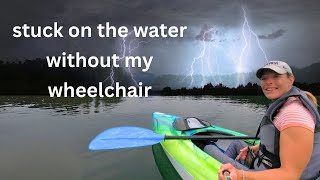 Scary solo paddle  caught in a storm  WHEELCHAIR VANLIFE [upl. by Eerrehc398]