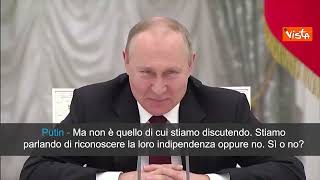 Putin gela con lo sguardo il capo dei Servizi Segreti russi che cercava più tempo prima di attaccare [upl. by Ahtnamas]