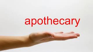 How to Pronounce apothecary  American English [upl. by Haughay]