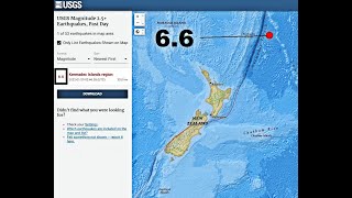 66 earthquake hits Kermadec Islands region  20220129 024628 UTC [upl. by Ralip]