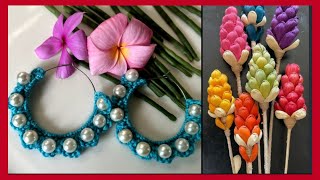 How To Crochet Earrings Hoop EASY AND FAST  Super elegant crochet hoop earrings somycrafty [upl. by Selma992]