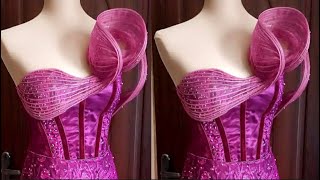 How to make a trendy structured detail with an organza and a fishing line [upl. by Jew653]