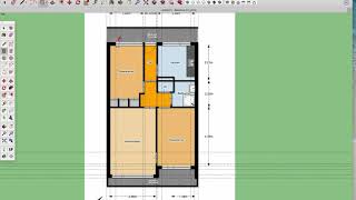 SKETCHUP plattegrond overtrekken [upl. by Tirb]