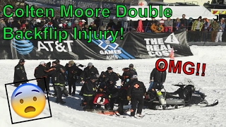 Aspen X Games 2017 Snowmobile Freestyle Crashes and Fails  Full Colten Moore Double Backflip Injury [upl. by Acinimod]