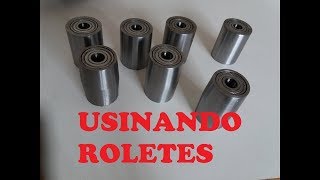 Usinagem de roletes para lixadeira de cinta ou cutelaria [upl. by Seraphine]