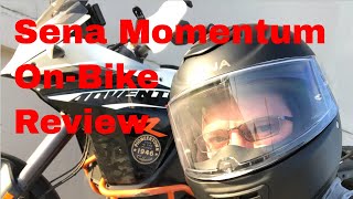 Sena Momentum BluetoothIntegrated Helmets Review Sena Headset OnBike MotoVlog [upl. by Clayberg]