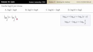 18 Matura z matematyki  zadanie treningowe  logarytmy [upl. by Ainslee951]