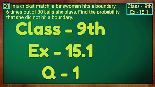 Class  9th Ex  151 Q1 Probability Maths NCERT CBSE [upl. by Oivaf]