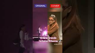 Ariana Grande IMITATES Rihanna HILARIOUS [upl. by Moulden]