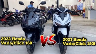 2022 Honda VarioClick 160 VS 2021 Honda VarioClick 150i  Side by Side Comparison  Walkaround [upl. by Inaoj459]