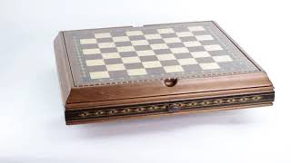 Marquetry Chess Board amp Backgammon [upl. by Tennos]