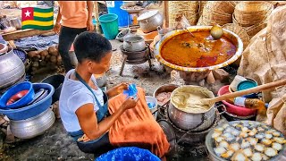 Mouthwatering traditional Togolese street food lomé Togo west Africa 🌍 [upl. by Ayanat]