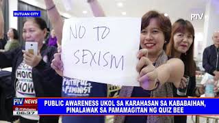 Public awareness ukol sa karahasan sa kababaihan pinalawak sa pamamagitan ng quiz bee [upl. by Annerb136]