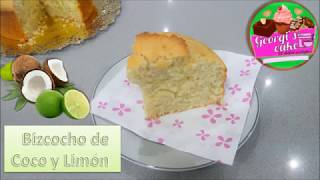 BIZCOCHO ESPONJOSO DE COCO Y LIMÓN Receta fácilGeorgiscake [upl. by Alana]