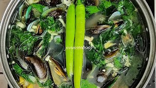 TINOLANG TAHONG  MUSSELS IN GINGER SOUP [upl. by Alauqahs]