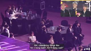 Eng Sub Idols React to BTS Daesang Speech at the 2019 Seoul Music Awards SMA [upl. by Trilbie18]