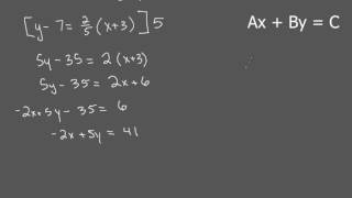 Changing Point Slope Form to Standard Form [upl. by Milissa161]