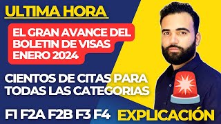 EL GRAN AVANCE DEL BOLETÍN DE VISAS ENERO 2024 QUE PROMETE CIENTOS DE CITAS F1 F2A F2B F3 F4 [upl. by Sorilda]