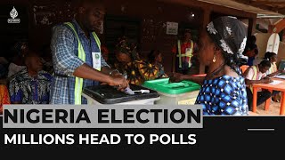 Voters observers hopeful as Nigeria presidential election begins [upl. by Ettenor]