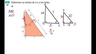 11 Determine os valores de x e y nos triângulos [upl. by Cchaddie]