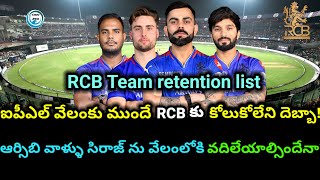 RCB retention Strategy  Kohli Rajat Will jacks and Yash Dayal  No Siraj [upl. by Abita96]