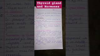 Thyroid gland and Thyroid hormones💀💀🦴🦴Bsc notes Zoologyneettrendingviralshorts [upl. by Eseer]