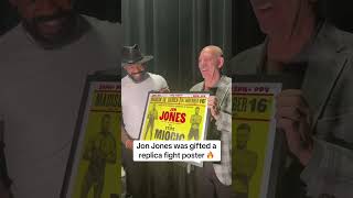 Jones was gifted a replica MSG fight poster 🔥 UFC309 [upl. by Mera]