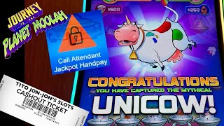 Jackpot Handpay UNICOW on Journey to the Planet Moolah 🎰 🐮 [upl. by Kcirted]