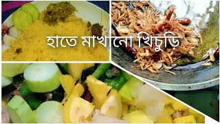 সবজি খিচুড়ি রেসিপি। হাতে মাখিয়ে সবজি খিচুড়ি রান্না। How to make vagetable khichuri [upl. by Irat]