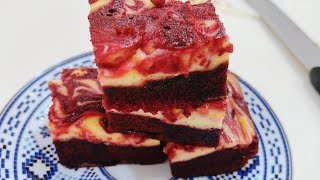 How To Make Red Velvet Cheesecake Brownies [upl. by Sauder]